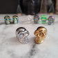 Aura crystal mini skull | 1 (one) 1" aura or titanium coated crystal skull, perfect for those that work with spirits!