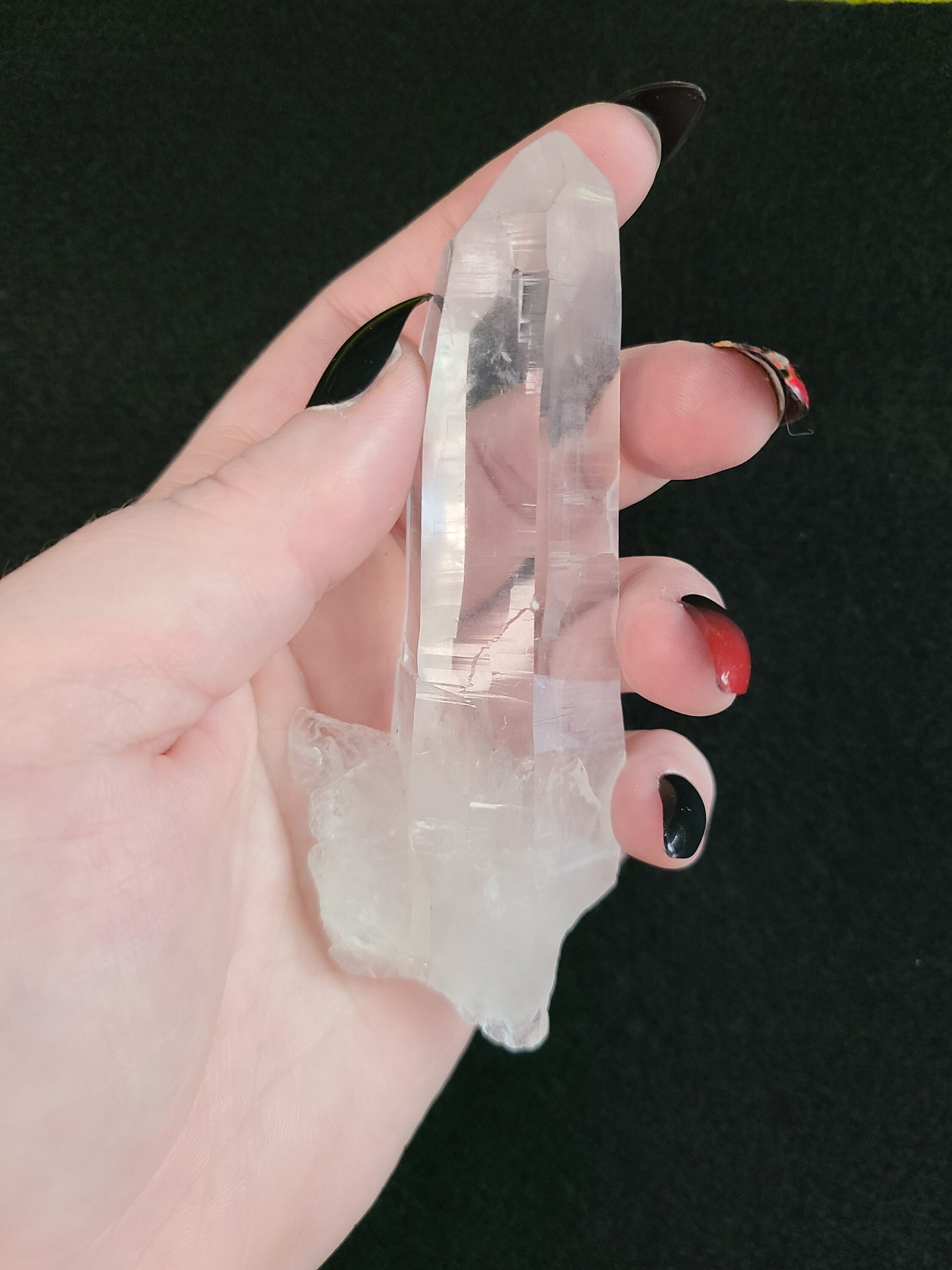 Lemurian Quartz wand with base group | Columbian quartz, Lemurian record keeper, Laser Quartz Wand, Crystal Wand, Crystal collection piece