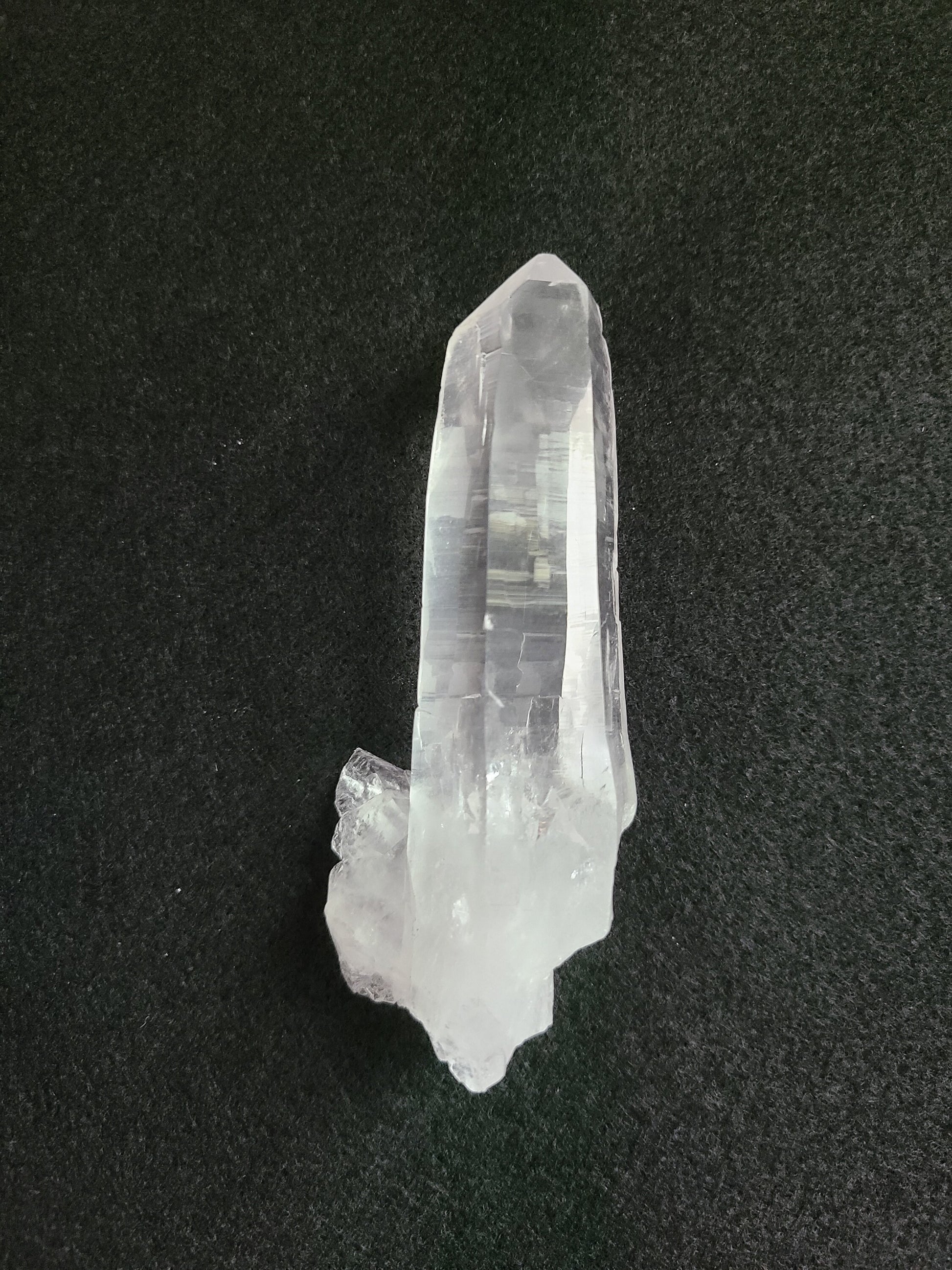 Lemurian Quartz wand with base group | Columbian quartz, Lemurian record keeper, Laser Quartz Wand, Crystal Wand, Crystal collection piece