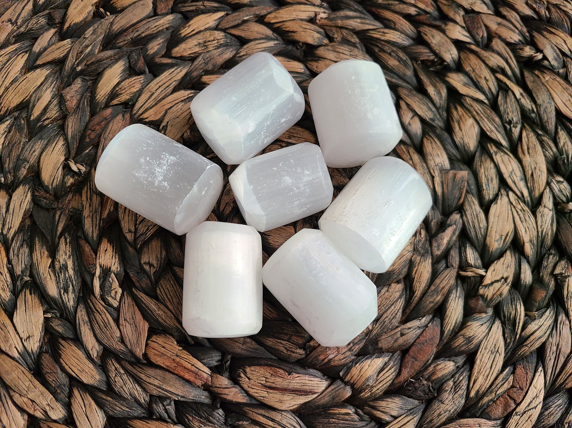 Large Selenite Tumble | 1 EXTRA LARGE satin spar tumble, barrel shaped tumble, mini free form, selenite round, satin spar round