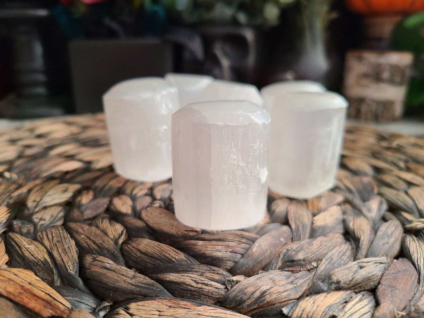 Large Selenite Tumble | 1 EXTRA LARGE satin spar tumble, barrel shaped tumble, mini free form, selenite round, satin spar round